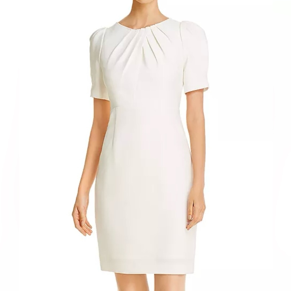 Elie Tahari Delphine Puff-Shoulder Pleated Dress size 6